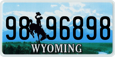 WY license plate 9896898