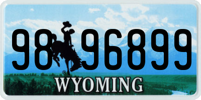 WY license plate 9896899
