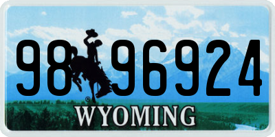 WY license plate 9896924