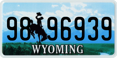 WY license plate 9896939