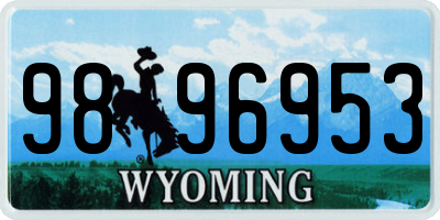 WY license plate 9896953