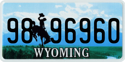 WY license plate 9896960
