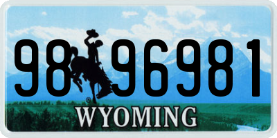 WY license plate 9896981