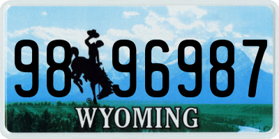 WY license plate 9896987