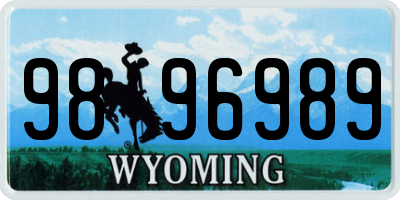 WY license plate 9896989