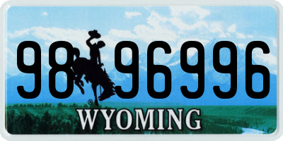 WY license plate 9896996
