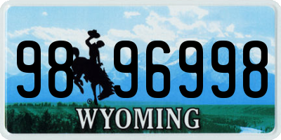 WY license plate 9896998
