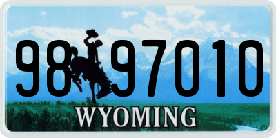 WY license plate 9897010