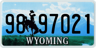WY license plate 9897021