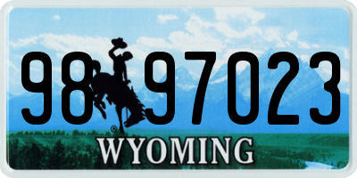 WY license plate 9897023