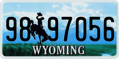 WY license plate 9897056