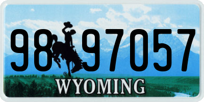 WY license plate 9897057