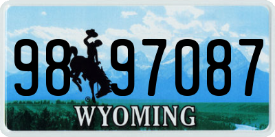 WY license plate 9897087