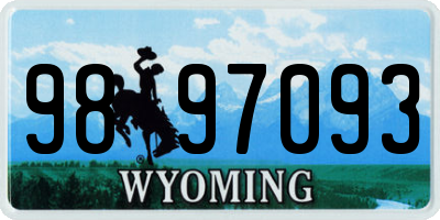 WY license plate 9897093