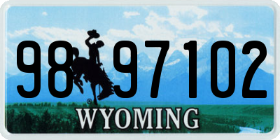 WY license plate 9897102