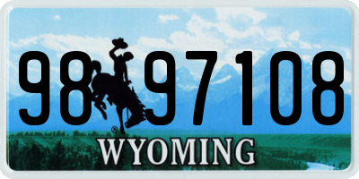 WY license plate 9897108