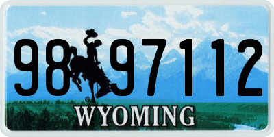 WY license plate 9897112