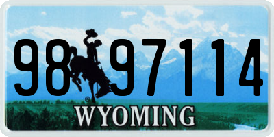 WY license plate 9897114