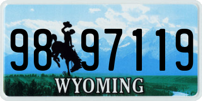 WY license plate 9897119