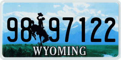 WY license plate 9897122