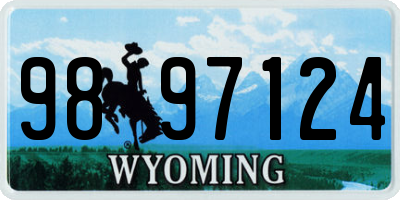 WY license plate 9897124