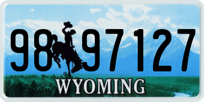 WY license plate 9897127