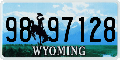 WY license plate 9897128