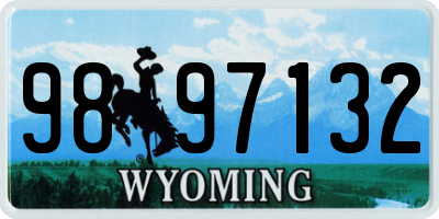 WY license plate 9897132