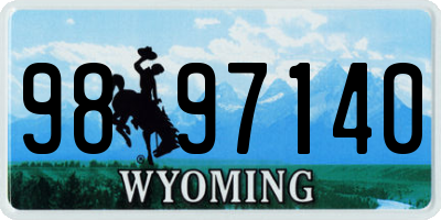 WY license plate 9897140