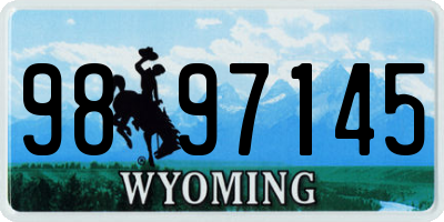 WY license plate 9897145
