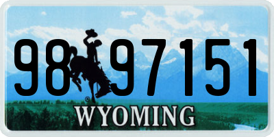 WY license plate 9897151