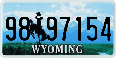 WY license plate 9897154