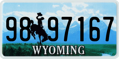 WY license plate 9897167