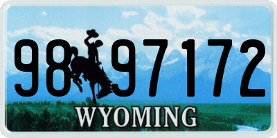 WY license plate 9897172