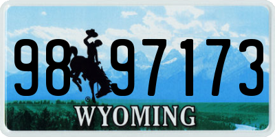 WY license plate 9897173