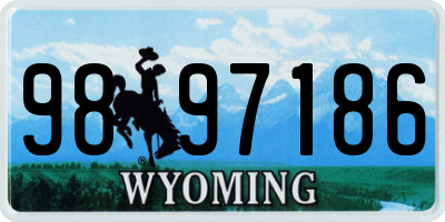 WY license plate 9897186
