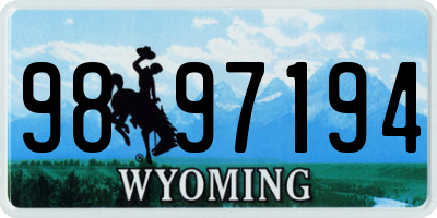 WY license plate 9897194