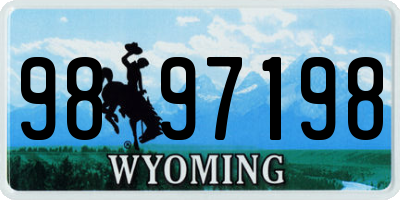 WY license plate 9897198