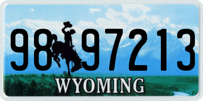 WY license plate 9897213