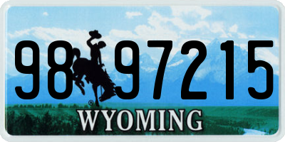 WY license plate 9897215