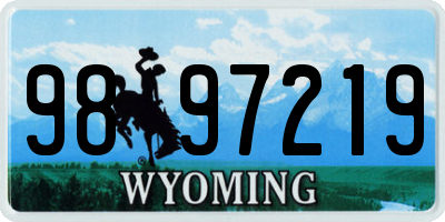 WY license plate 9897219