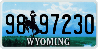 WY license plate 9897230