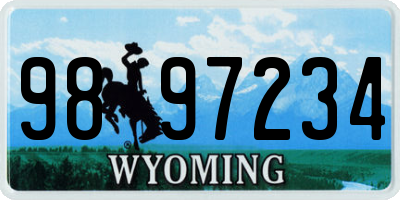 WY license plate 9897234