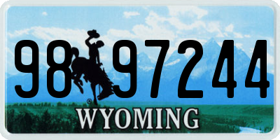 WY license plate 9897244