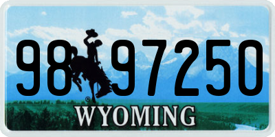 WY license plate 9897250