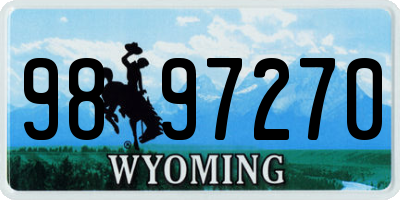 WY license plate 9897270