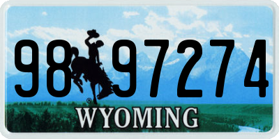WY license plate 9897274