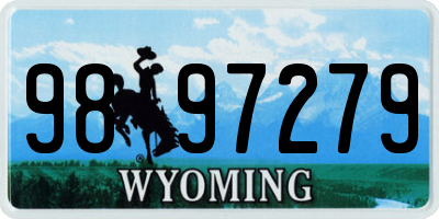 WY license plate 9897279