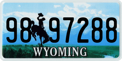 WY license plate 9897288