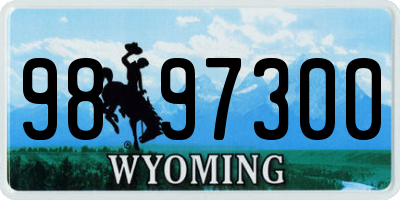 WY license plate 9897300
